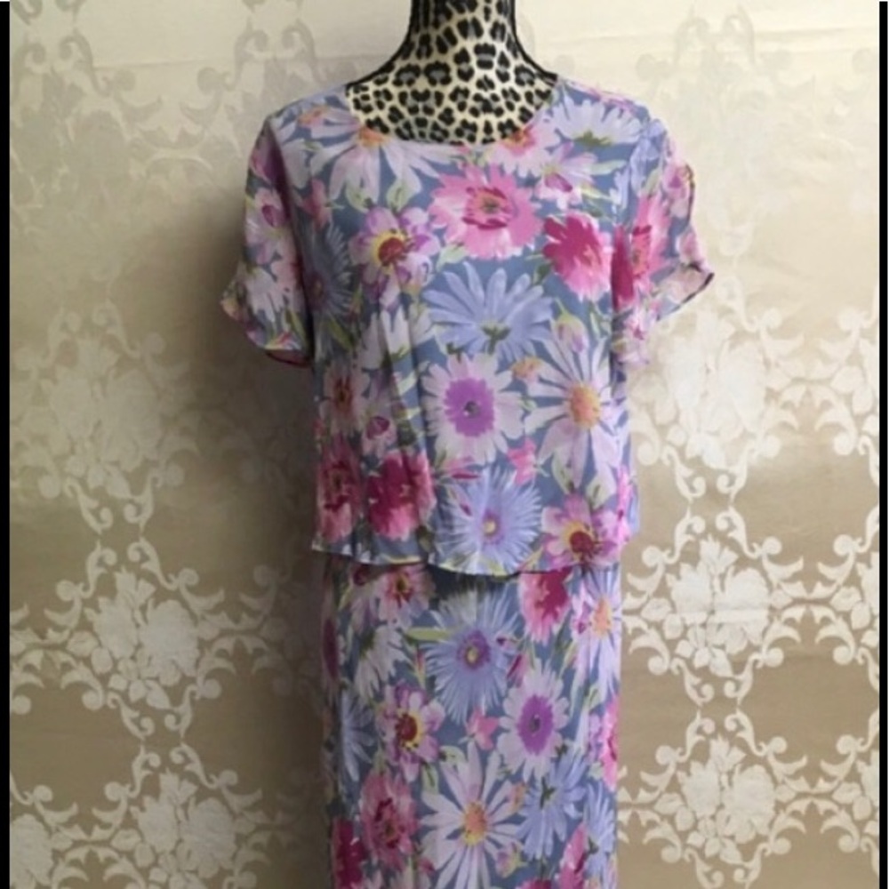 100% Silk Face Spring Maxi Dress